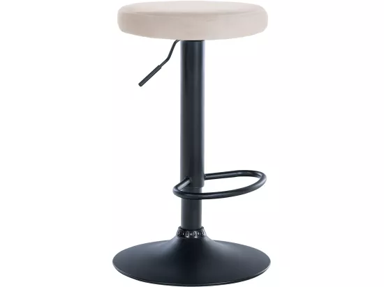 Tabouret de bar - Velours & Noir - Crème - Ponte