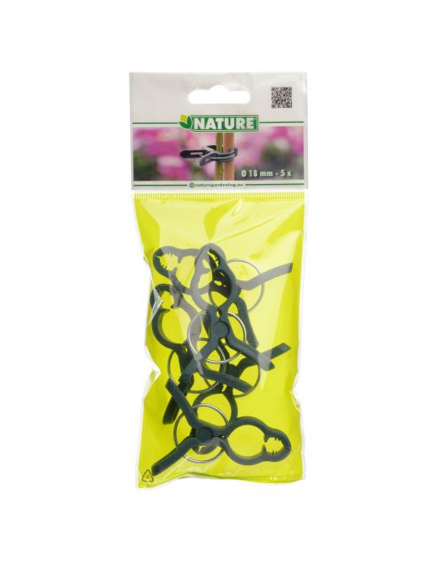 Nature Plantenclip - Klim-En Geleide Artikel - Groen 5 stuks Ø18 Mm