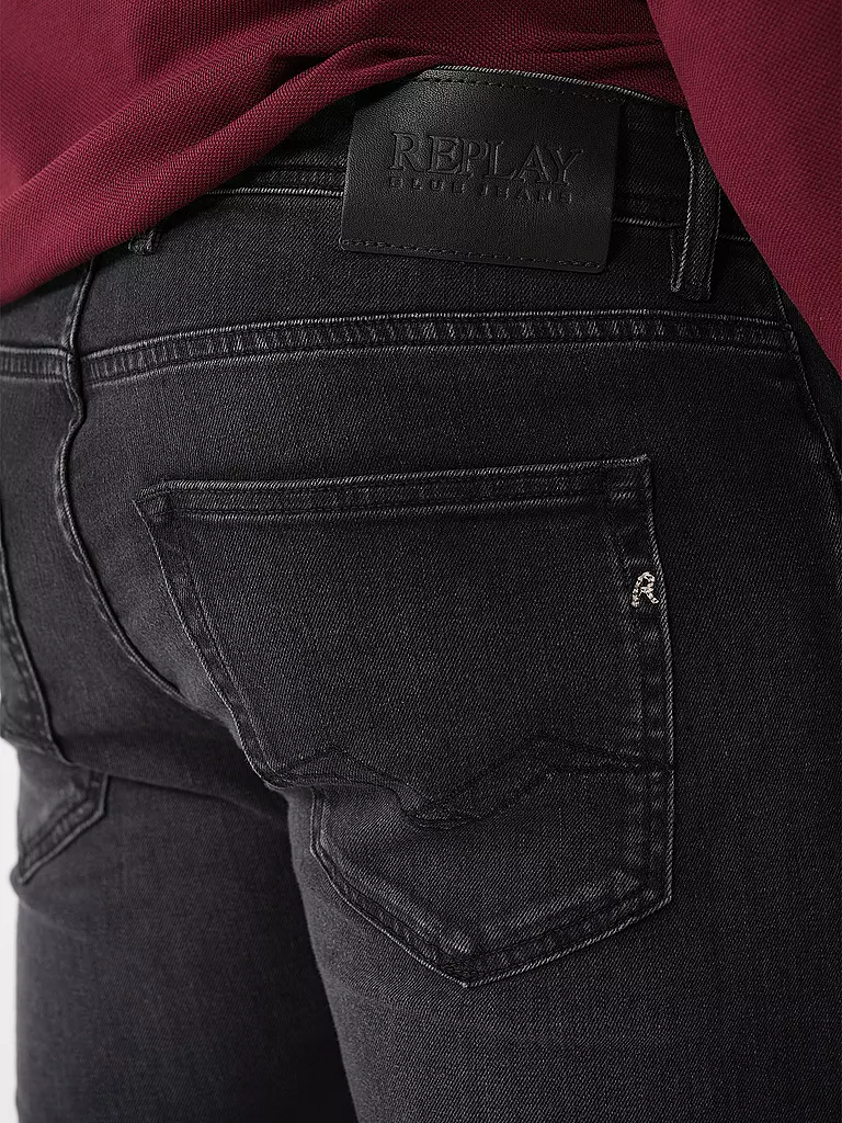 REPLAY Jeans Straight Fit schwarz