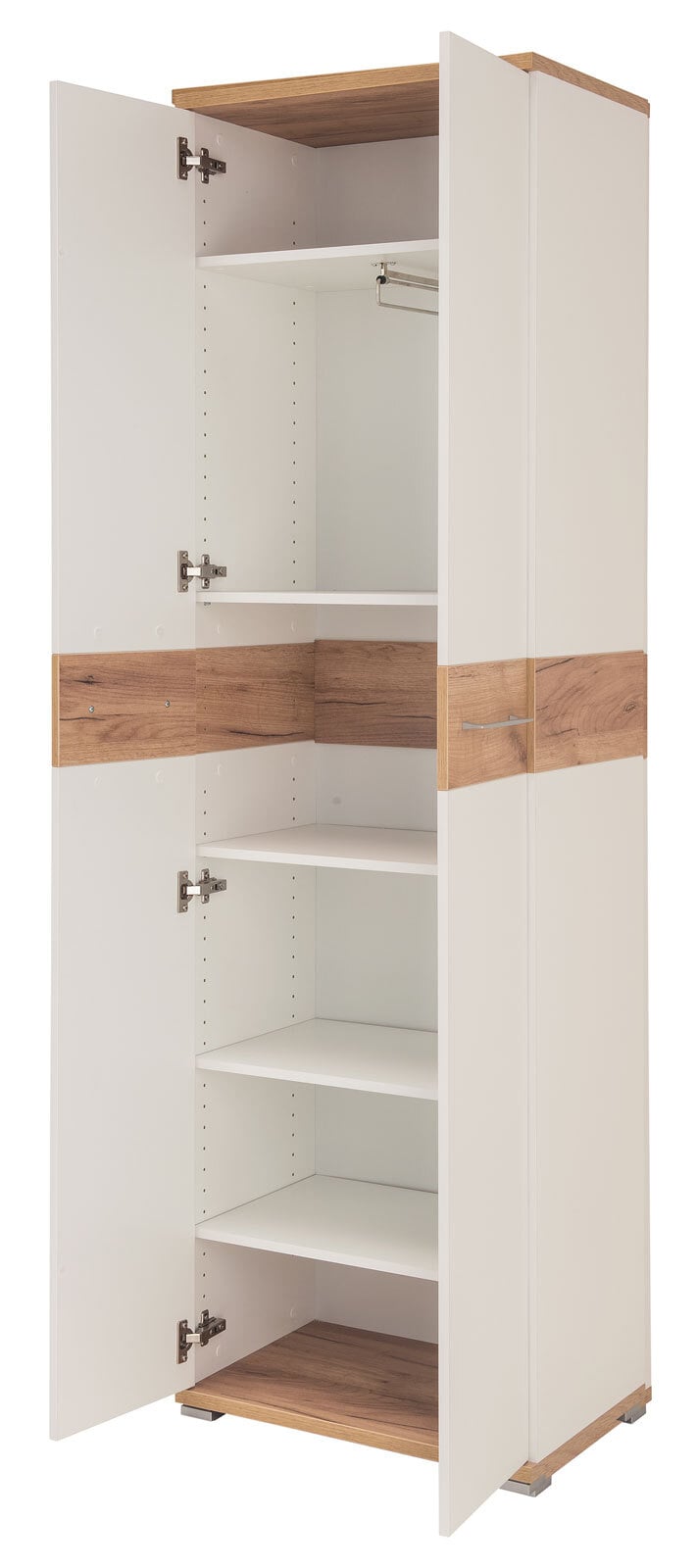 Garderobenschrank THEO Weiß/ Navarra Eiche NB