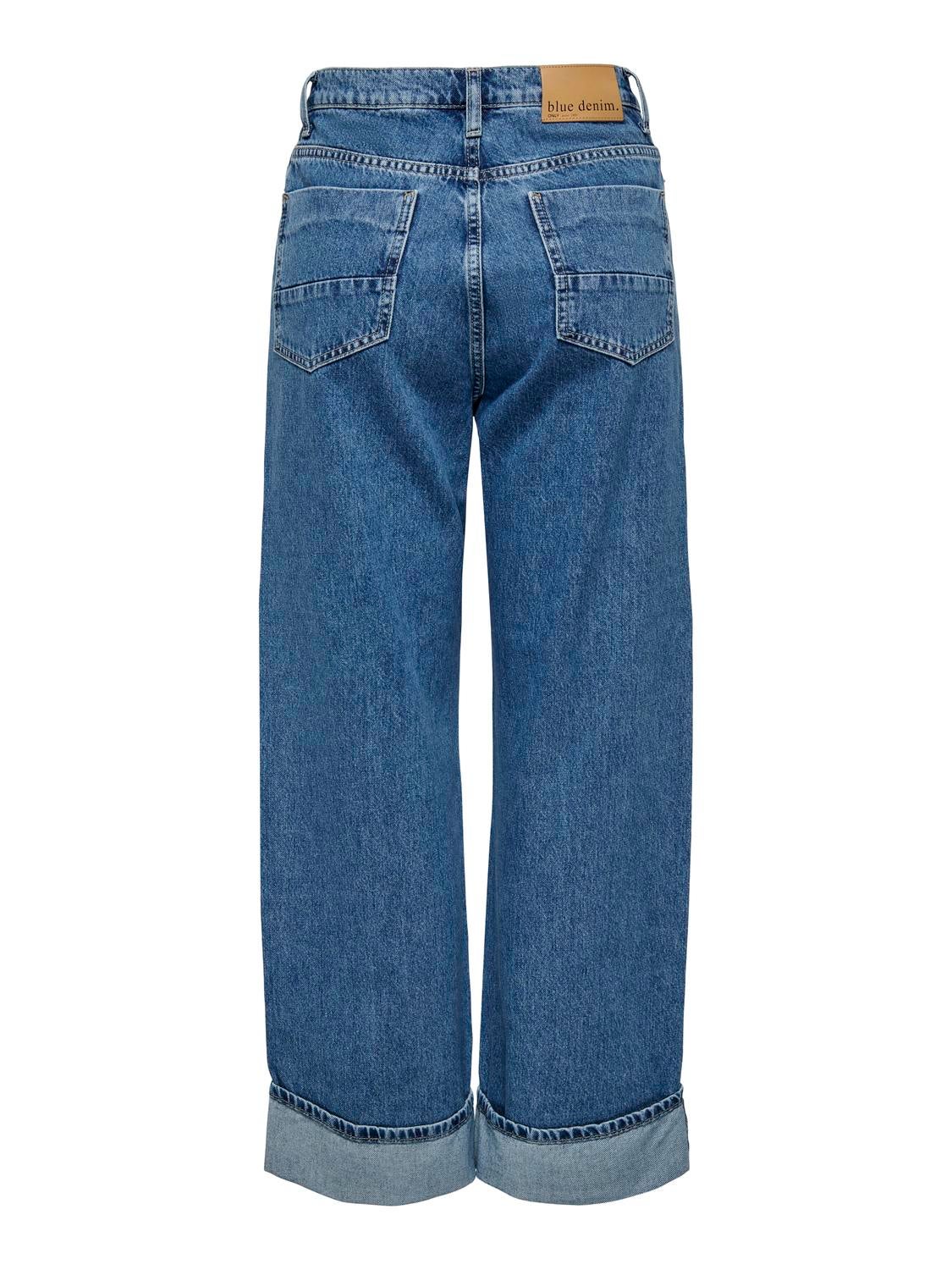 ONLHOPE Hohe Taille Weiter Beinschnitt Jeans Medium Blue Denim