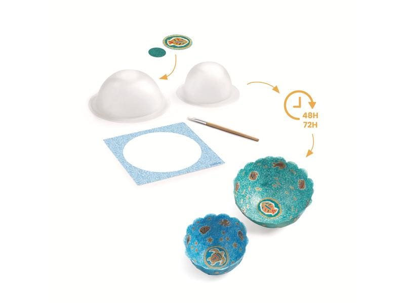 DJECO Bastelset DIY – Kartonschalen Meer Kreativset zum Basteln
