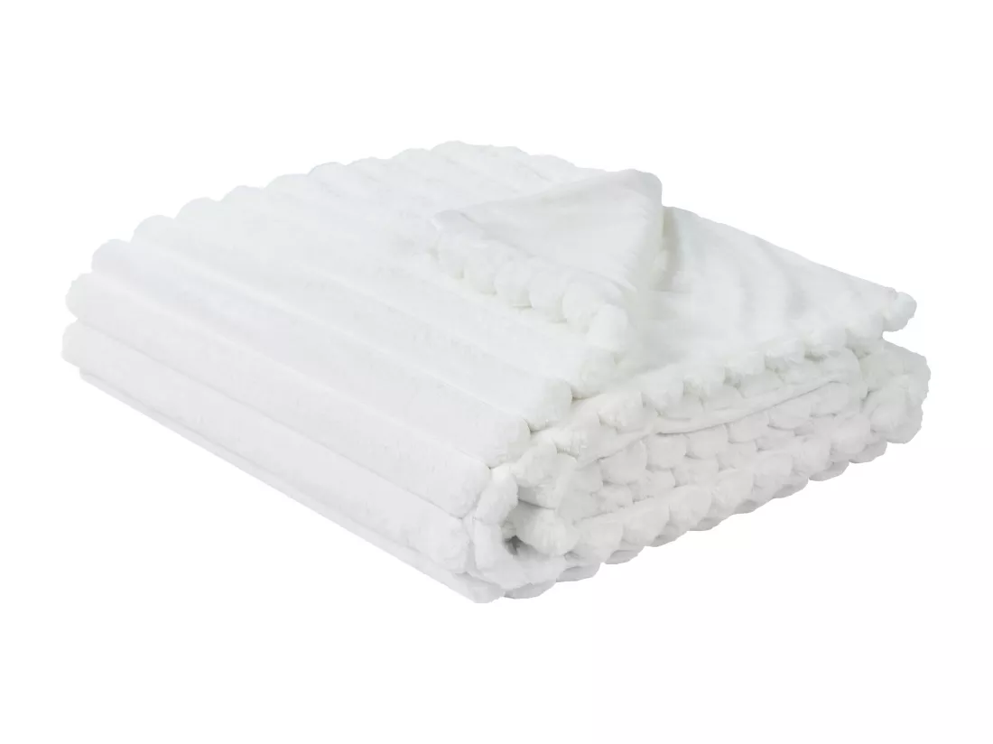 Couvre-lits RAKYA Fourrure synthétique 150 x 200 cm Blanc