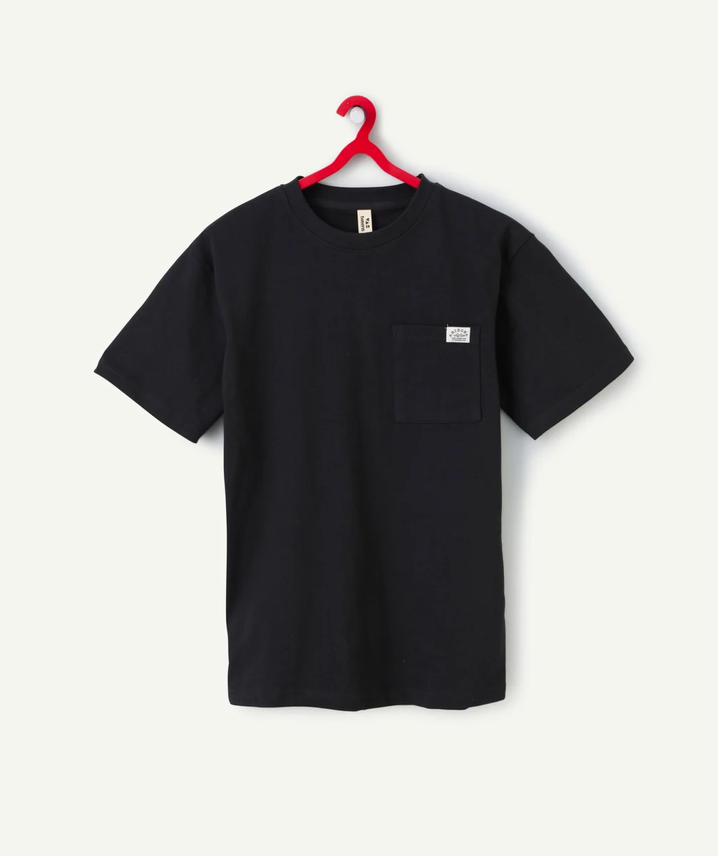 t-shirt manches courtes garçon en coton bio noir