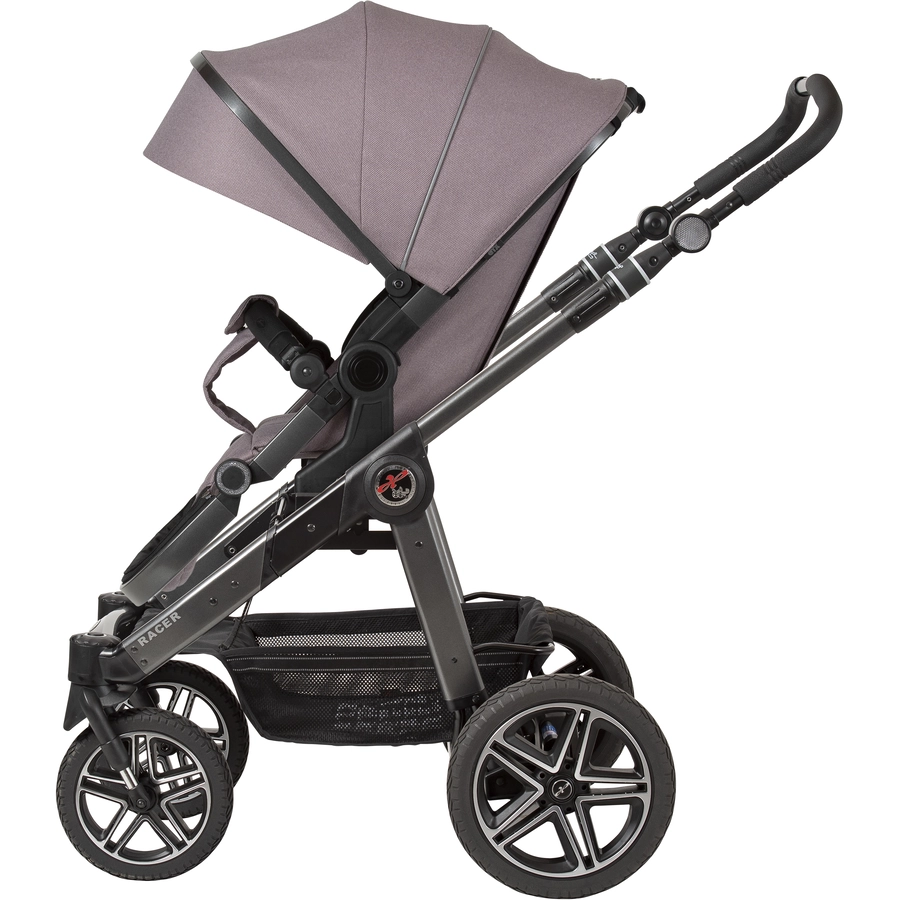 Hartan Kinderwagen Racer GTX mit Handbremse Casual Collection lovely teddy (904) Gestellfarbe platin