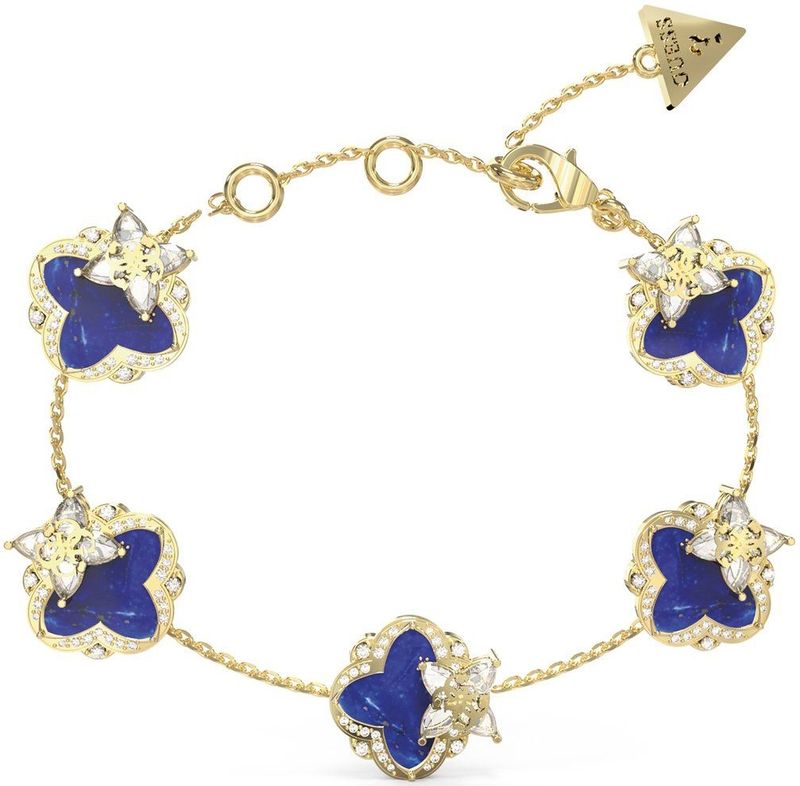 Guess - Wild Flower - Dames Armband - Goudkleurig en Blauw