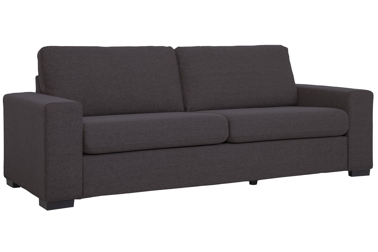 Max 3-seter sofa Tekstil Hyge 97 grey med sorte ben