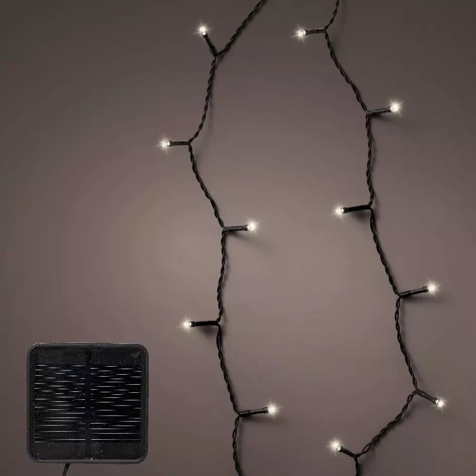 Guirlande lumineuse Solaire 9 m 120 LED câble noir Rechargeable Blanc froid