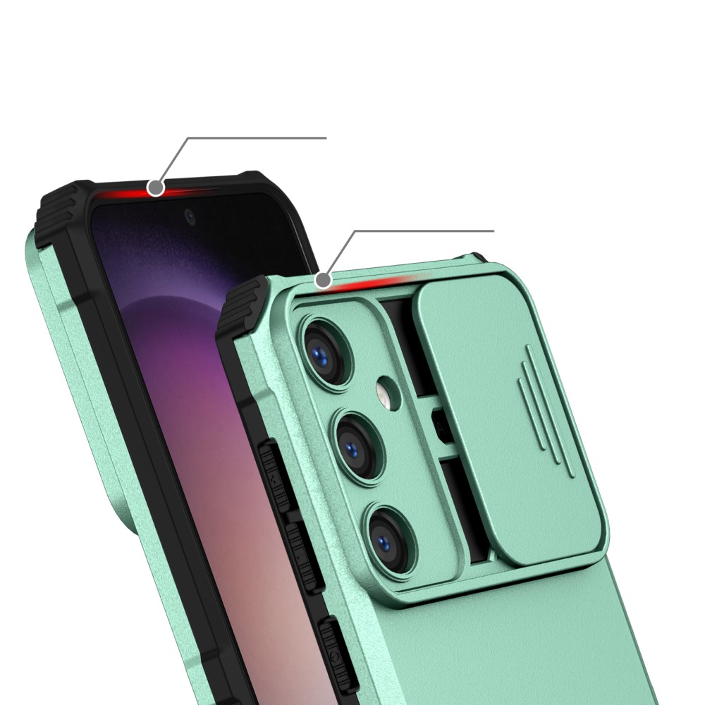 Samsung Galaxy S24 Hybrid Outdoor Hardcase Hülle mit Cam-Slider   Kickstand - Türkis (Matt)