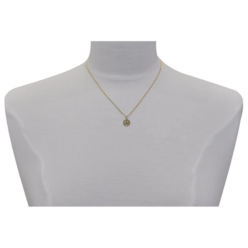 Pendentif Argent Doré Médaille Ronde Smiley