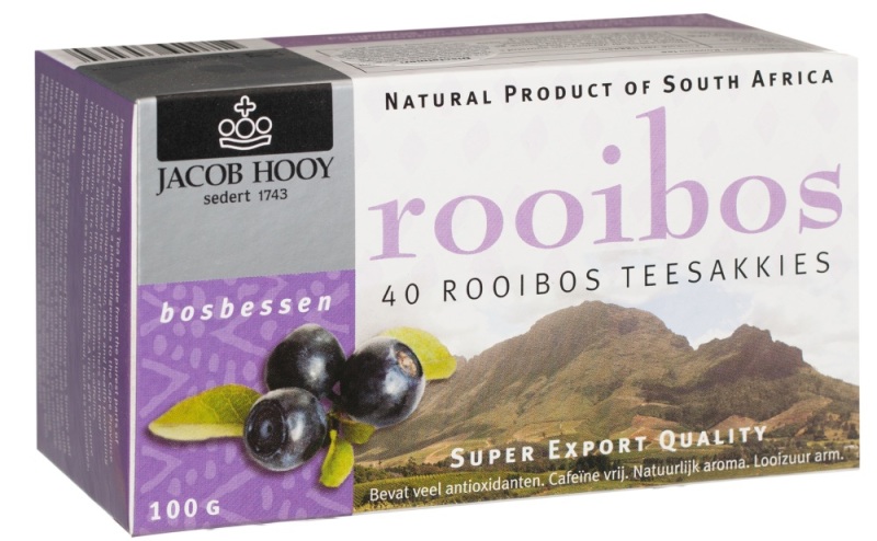 Jacob Hooy Rooibosthee bosbessen 40st