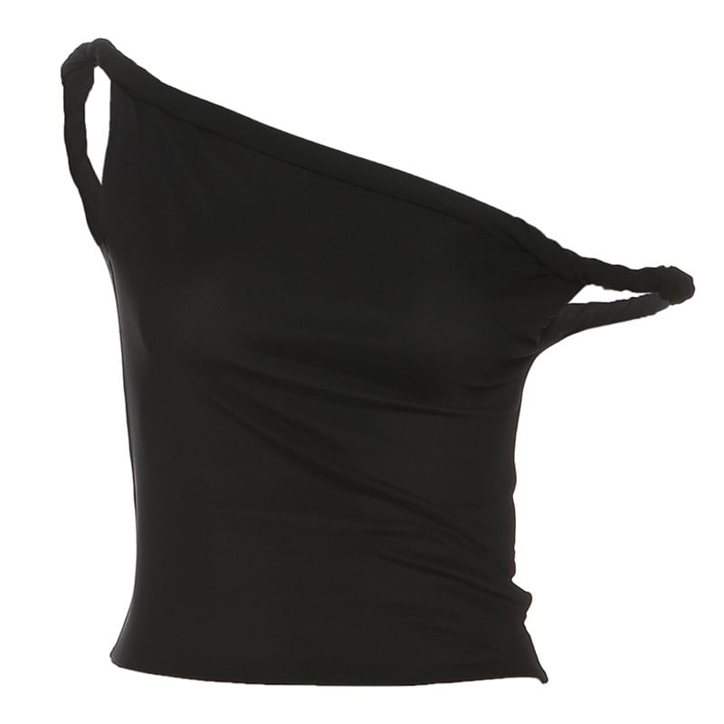 Sugarcoat - Gedraaide bandjes, effen slim-fit crop top met camisole