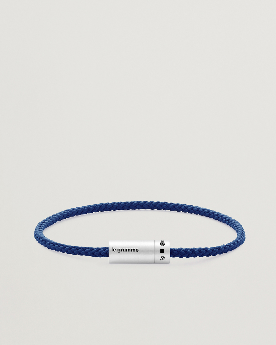 LE GRAMME Nato Cable Bracelet Blue/Sterling Silver 7g
