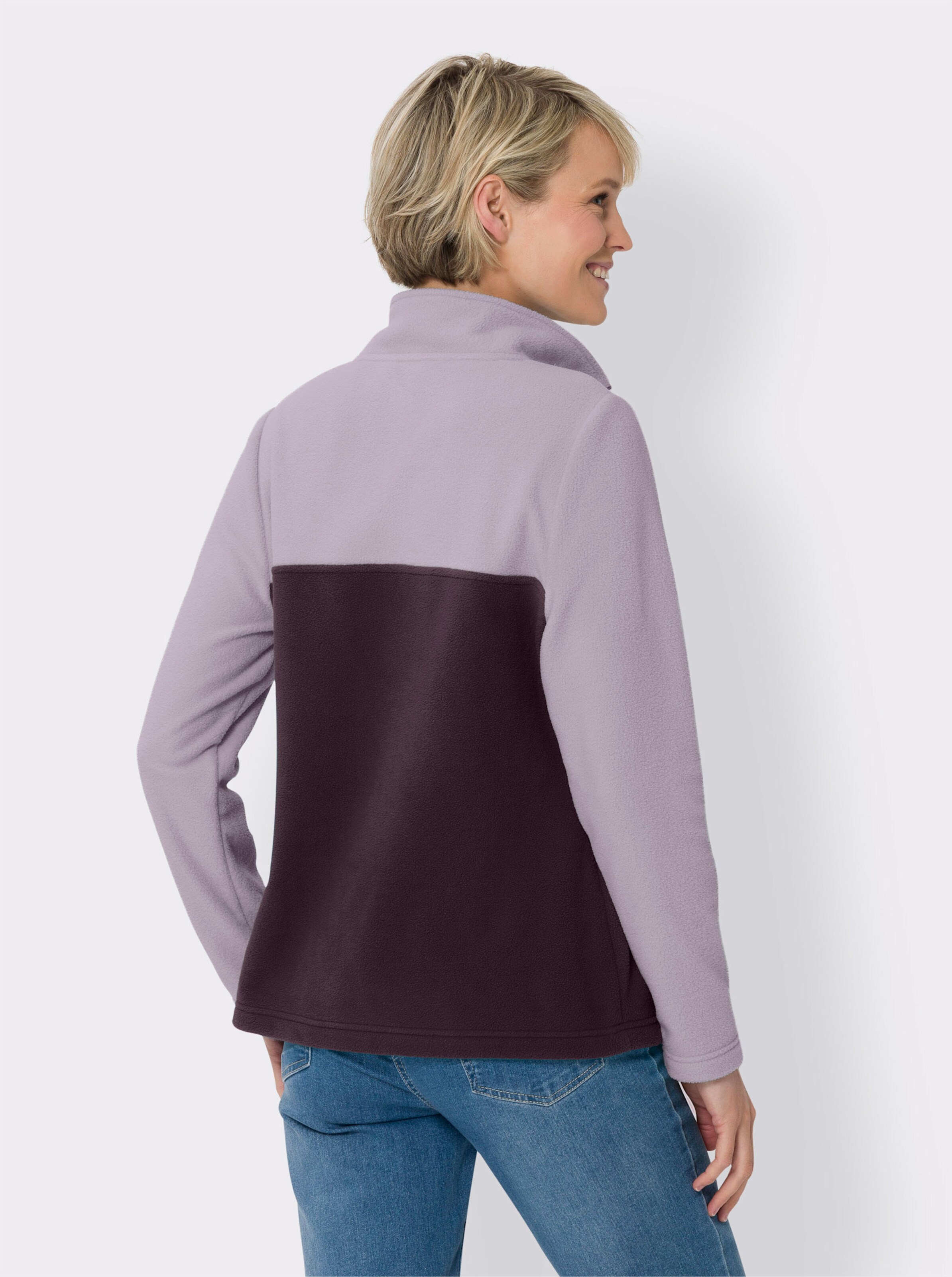 Fleeceshirt mit Stehkragen