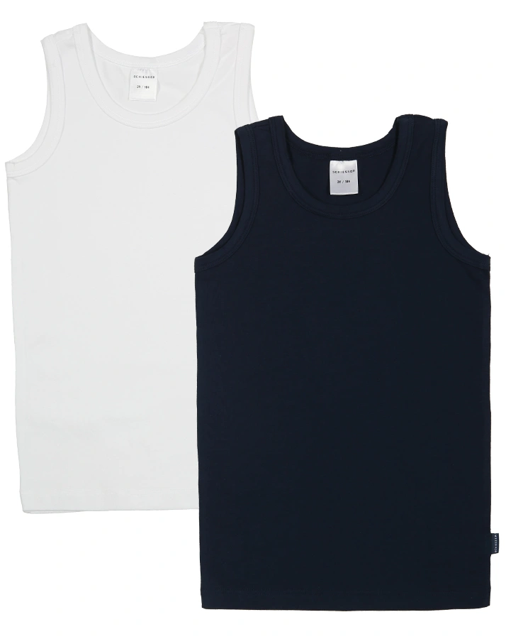 Unterhemd BOYS ORIGINAL CLASSICS 2er Pack in weiß/dunkelblau