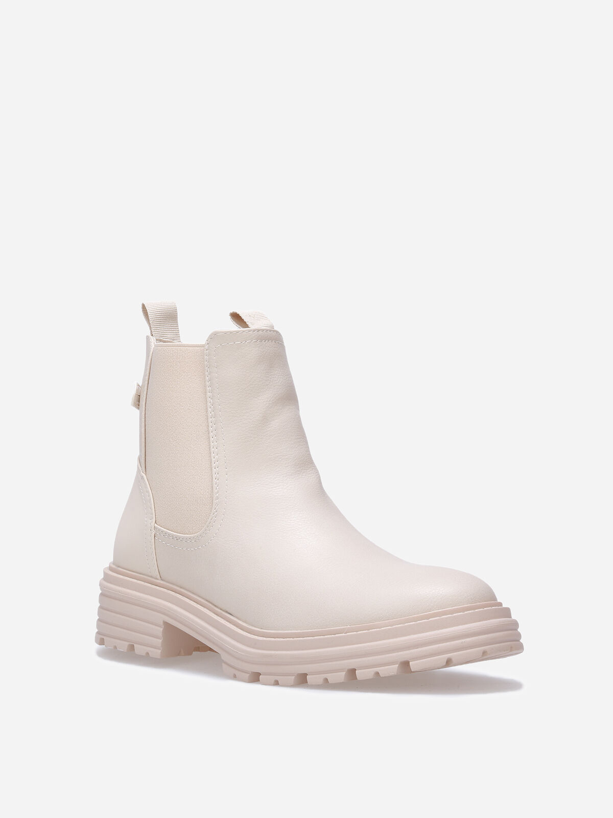 Chelsea multi-matières crantées- Beige