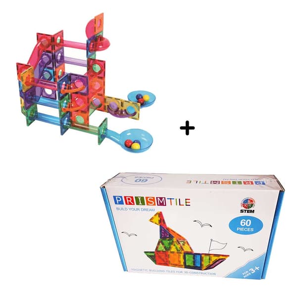Magnetic Tiles Marble run 88 stk + 60 stk byggesett