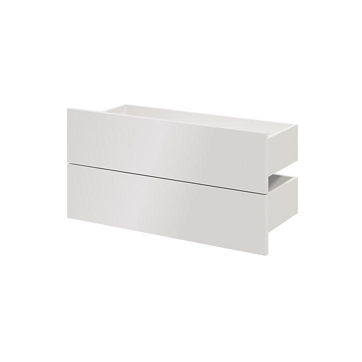 Lot de 2 tiroirs blanc brillant GoodHome Atomia H. 18,5 x L. 74,4 x P. 30 cm