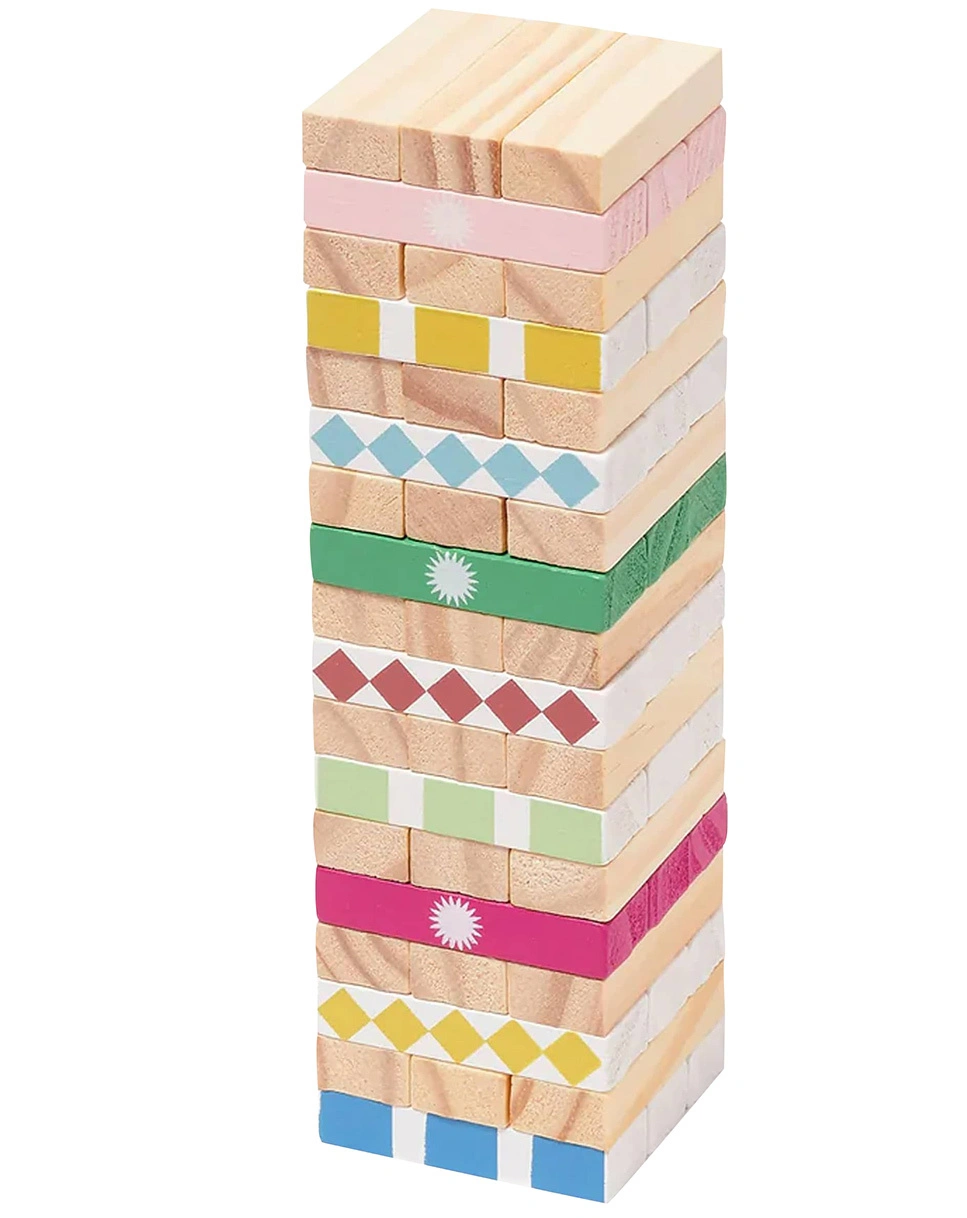 Reisespiel Wackelturm WOODEN in bunt