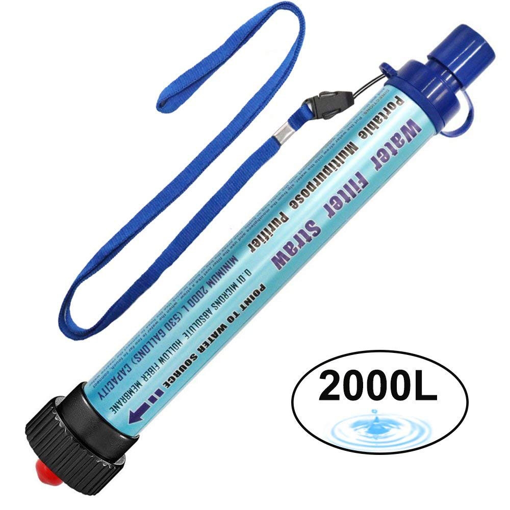(2000L) Notfall Wasser Filter für Camping / Wandern (Entfernt 99.99% der Bakterien) - Blau