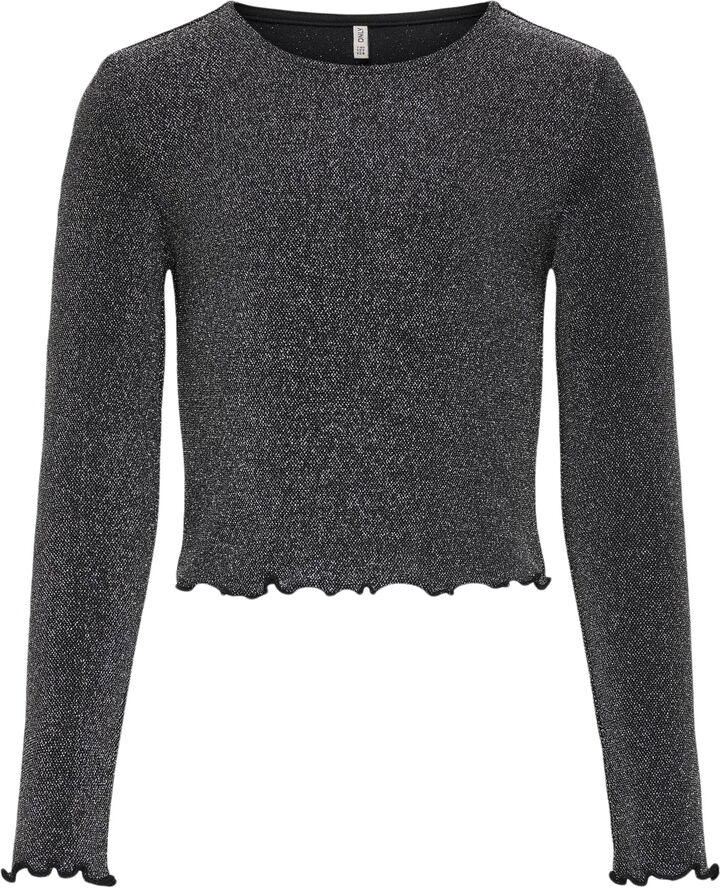 ONLY KOGQUEEN L/S GLITTER TOP BF JRS Blå