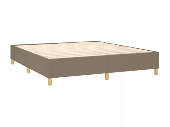 Sommier tapissier avec matelas et LED Taupe 180x200 cm Tissu