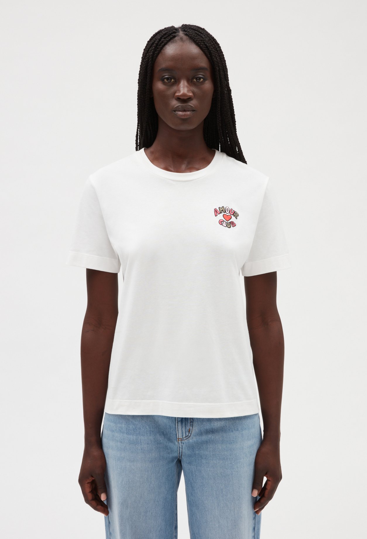 T-shirt manches courtes Amour club Blanc