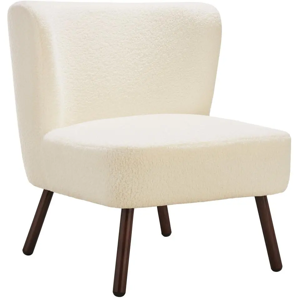 tectake Teddy-fauteuil Robina 2 offwhite W2, Bouclé Gebroken Wit