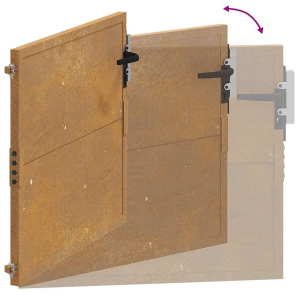 vidaXL Hageport 105x105 cm cortenstål
