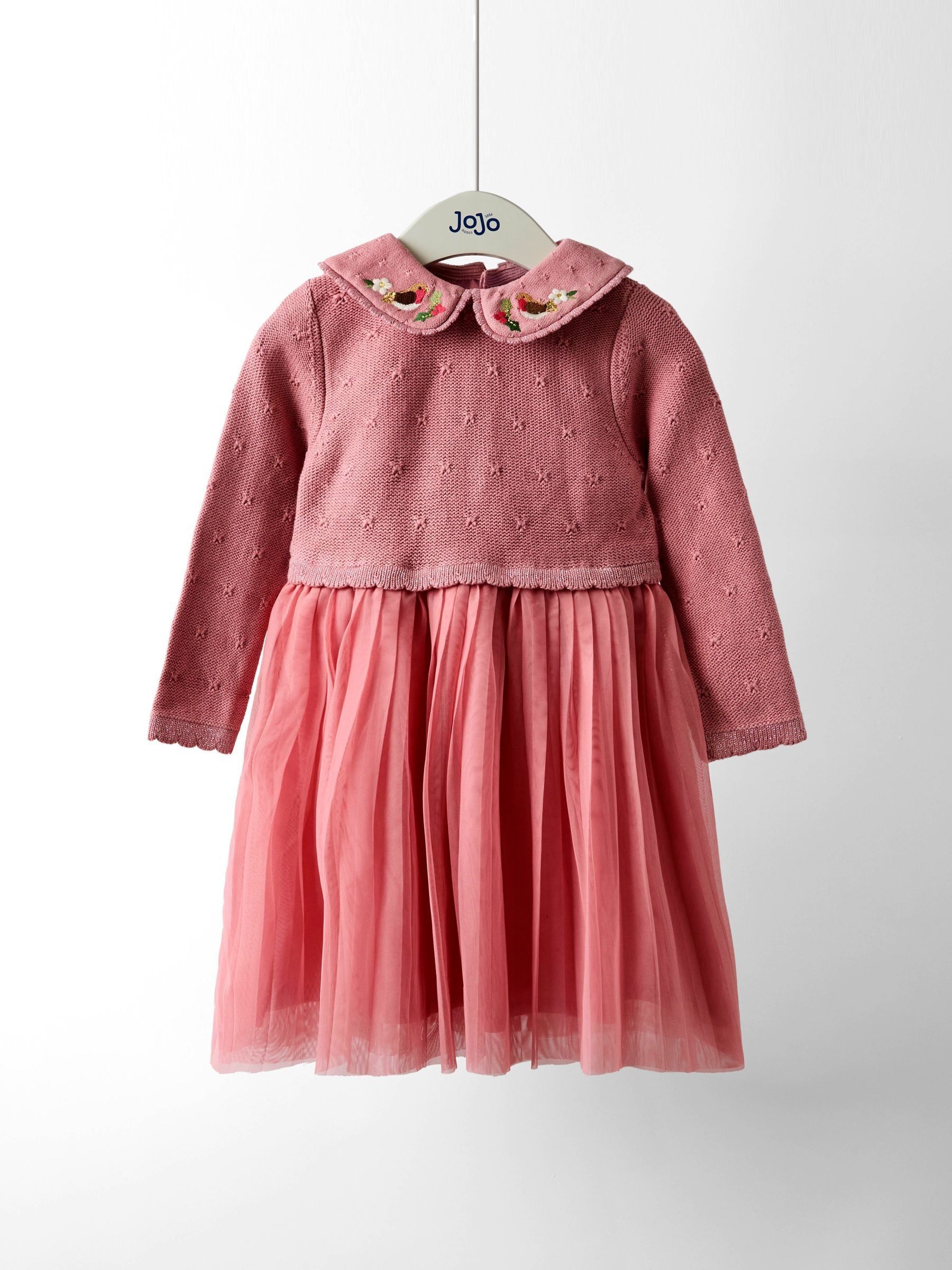 Roze Kerstmis - JoJo Maman Bébé Knitted Combo Dress