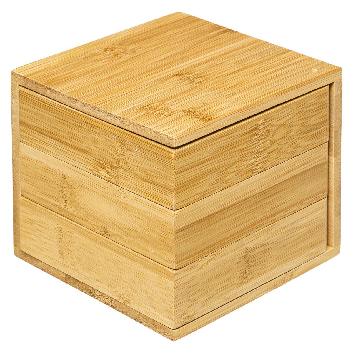 BOITE A BIJOUX 3 TIROIRS BAMBOU