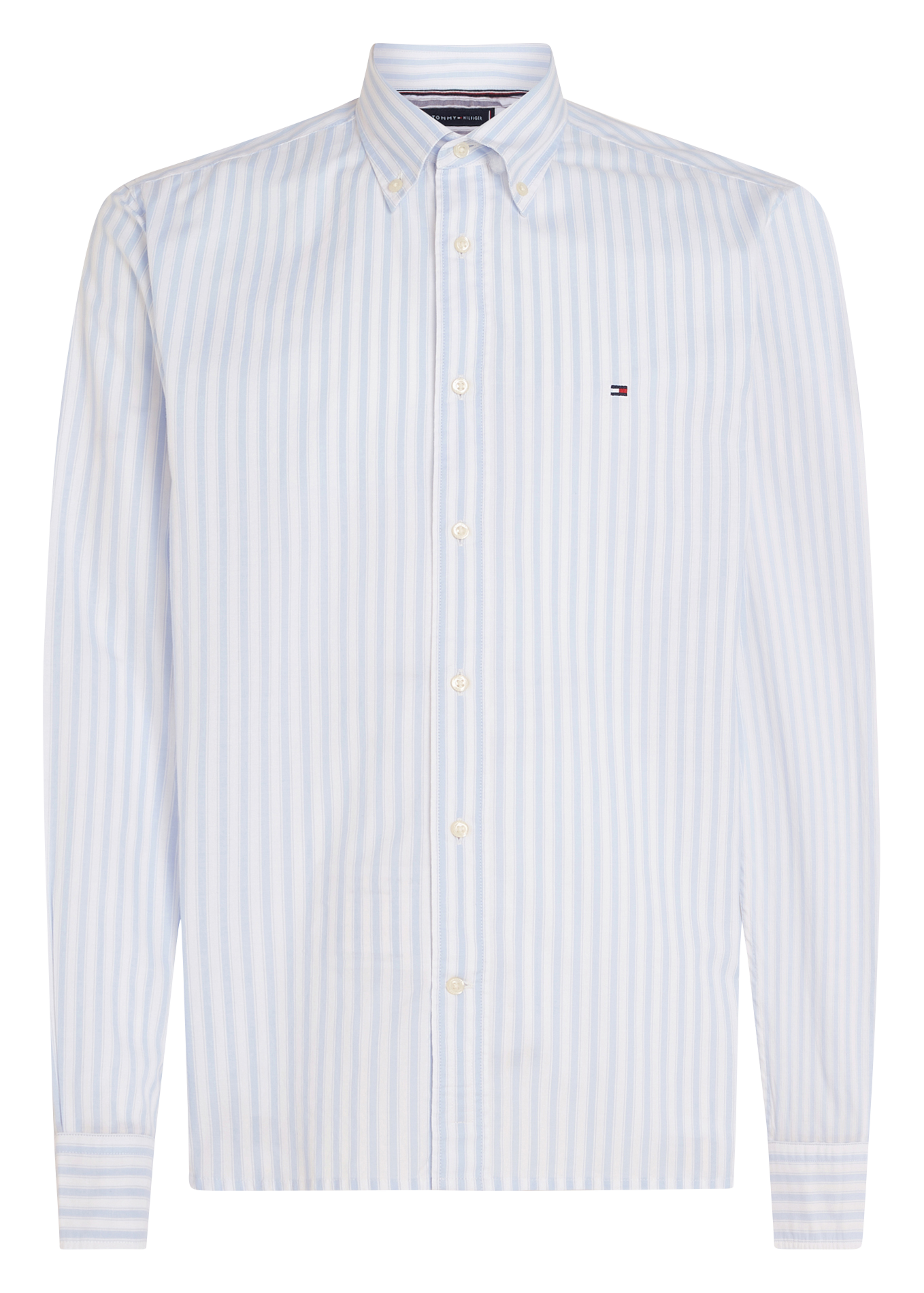 Chemise col américain en coton bio mélangé | Bleu