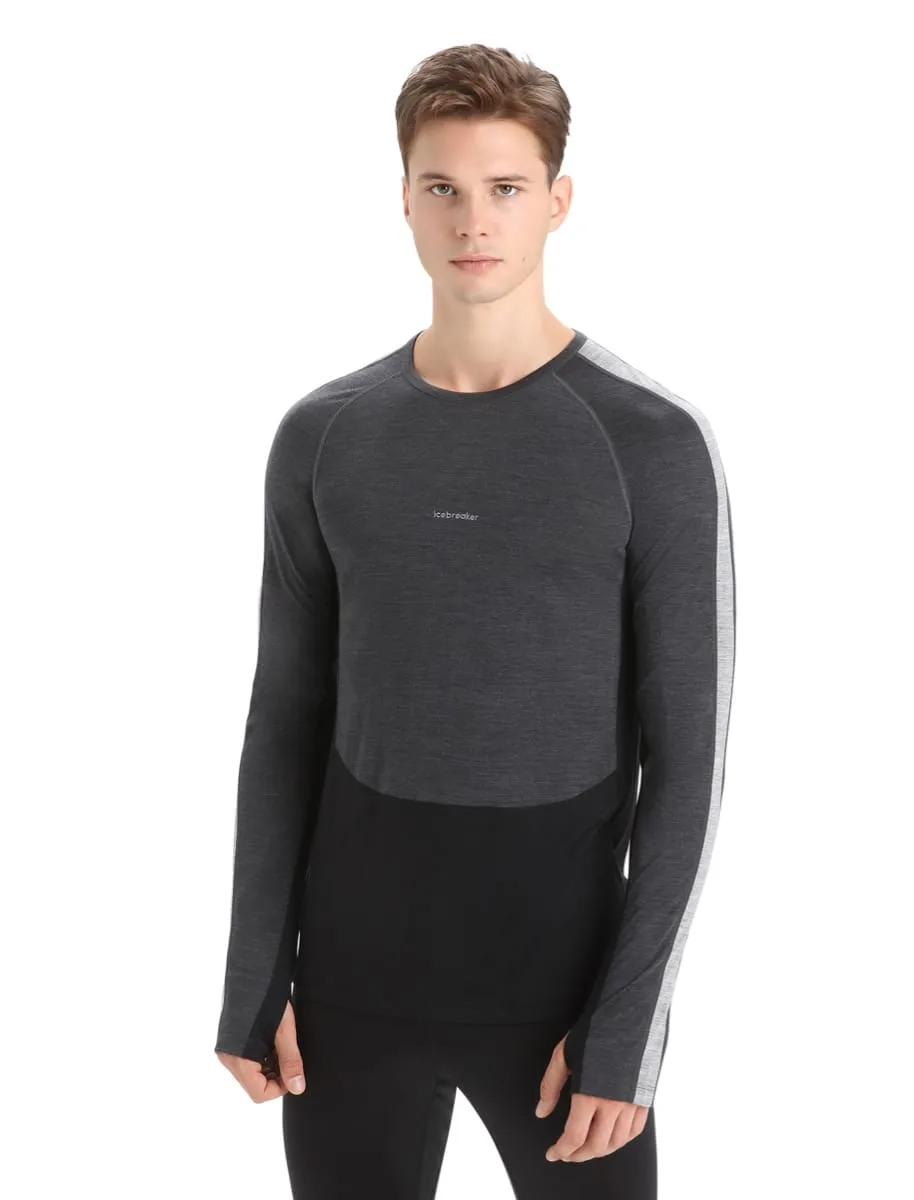 Icebreaker Men's 125 Zoneknit™ Long Sleeve Crewe Jet Heather/Black/Metro Heather