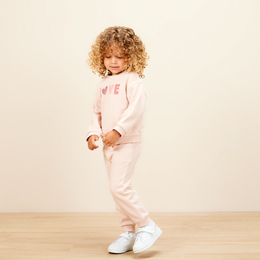 Ensemble jogging 2 pièces print Love pour bébé fille