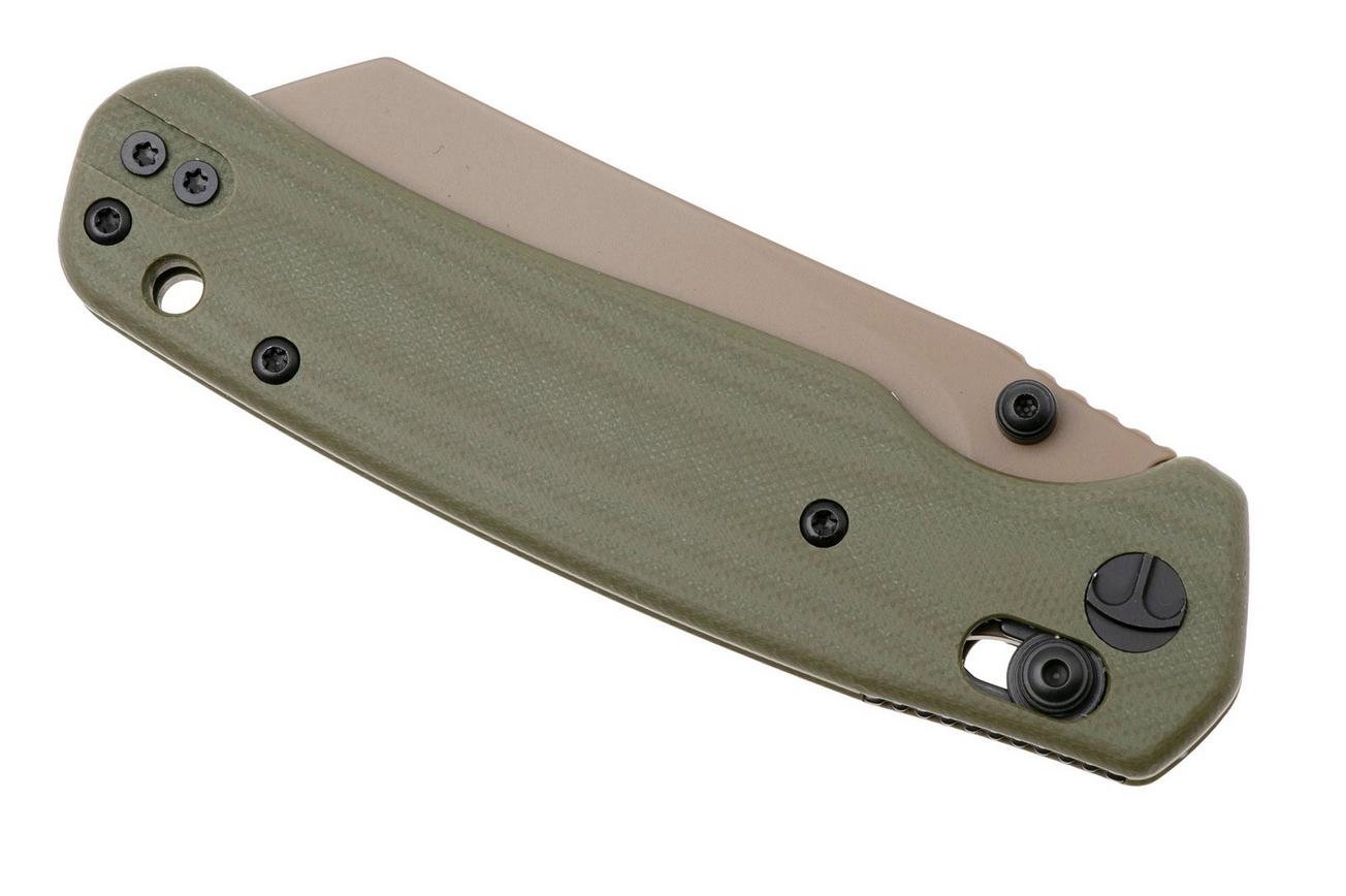 Bestechman Cicada's Wing BMK06C Brown Coated 10Cr15MoV, Green G10, zakmes