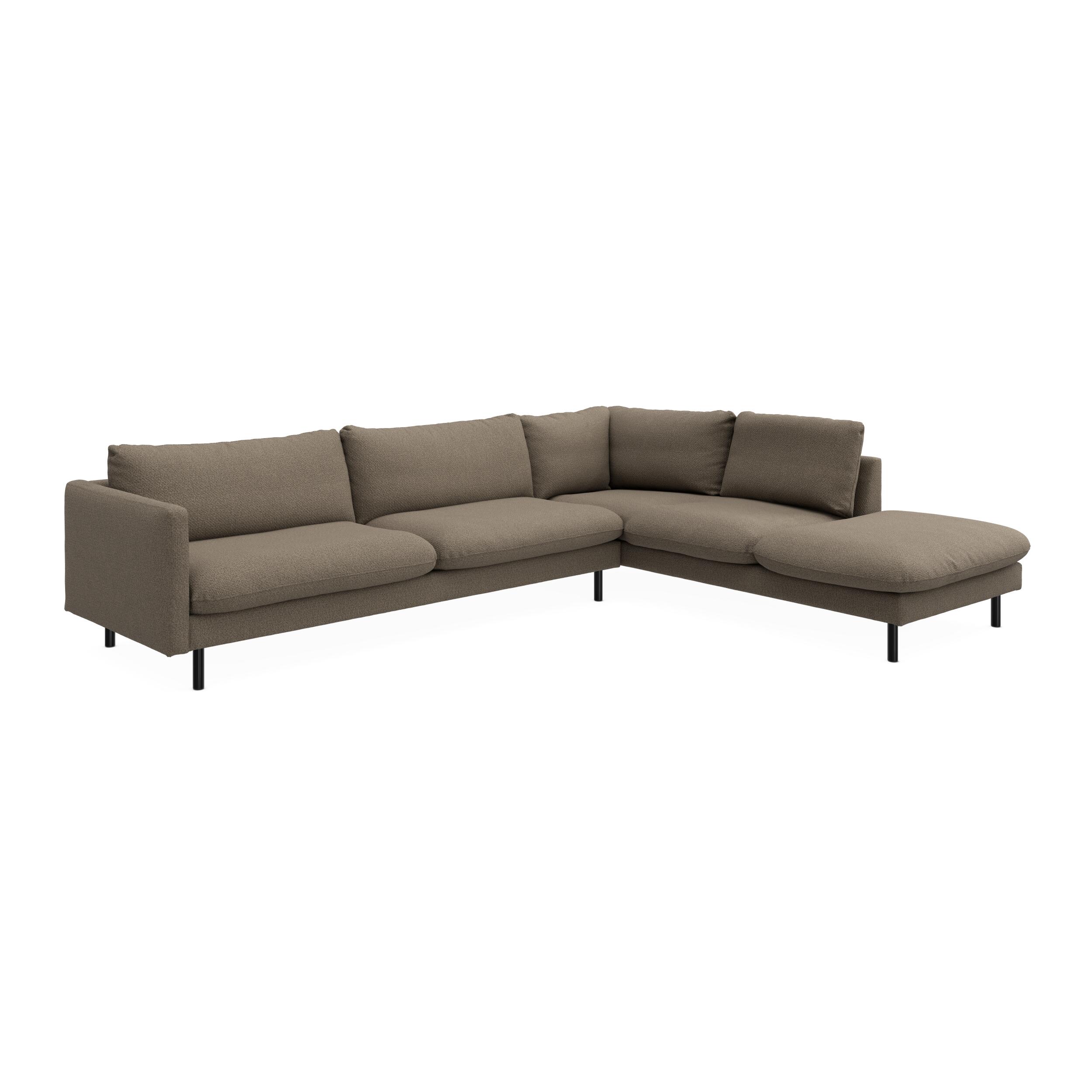 Bjorn højrevendt sofa med pufafslutning