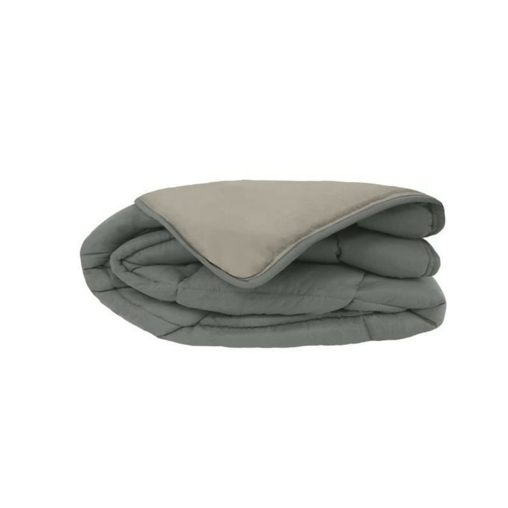 Couette microfibre 400g/m² calgary acier & argent 220x240cm