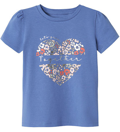 Name It T-Shirt - NmfHnanna - Gebleichter Denim m. Print