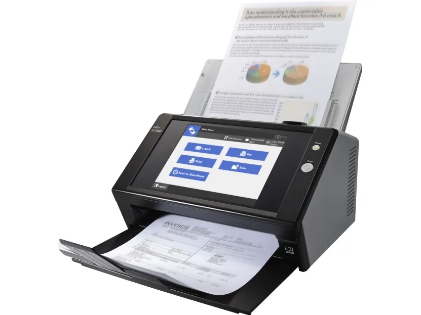 Ricoh Image Scanner N7100E - Dokumentscanner - Dual CIS - Duplex - 216 x 355.6 mm - 600 dpi x 600 dpi - op til 25 ppm (mono) / op til 25 ppm (farve) - ADF (50 ark) - op til 4000 scanninger pr. dag - Gigabit LAN