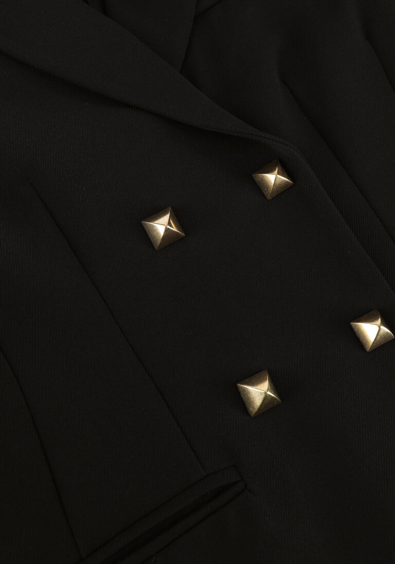 ACCESS zwarte access blazer double-breasted blazer with stud