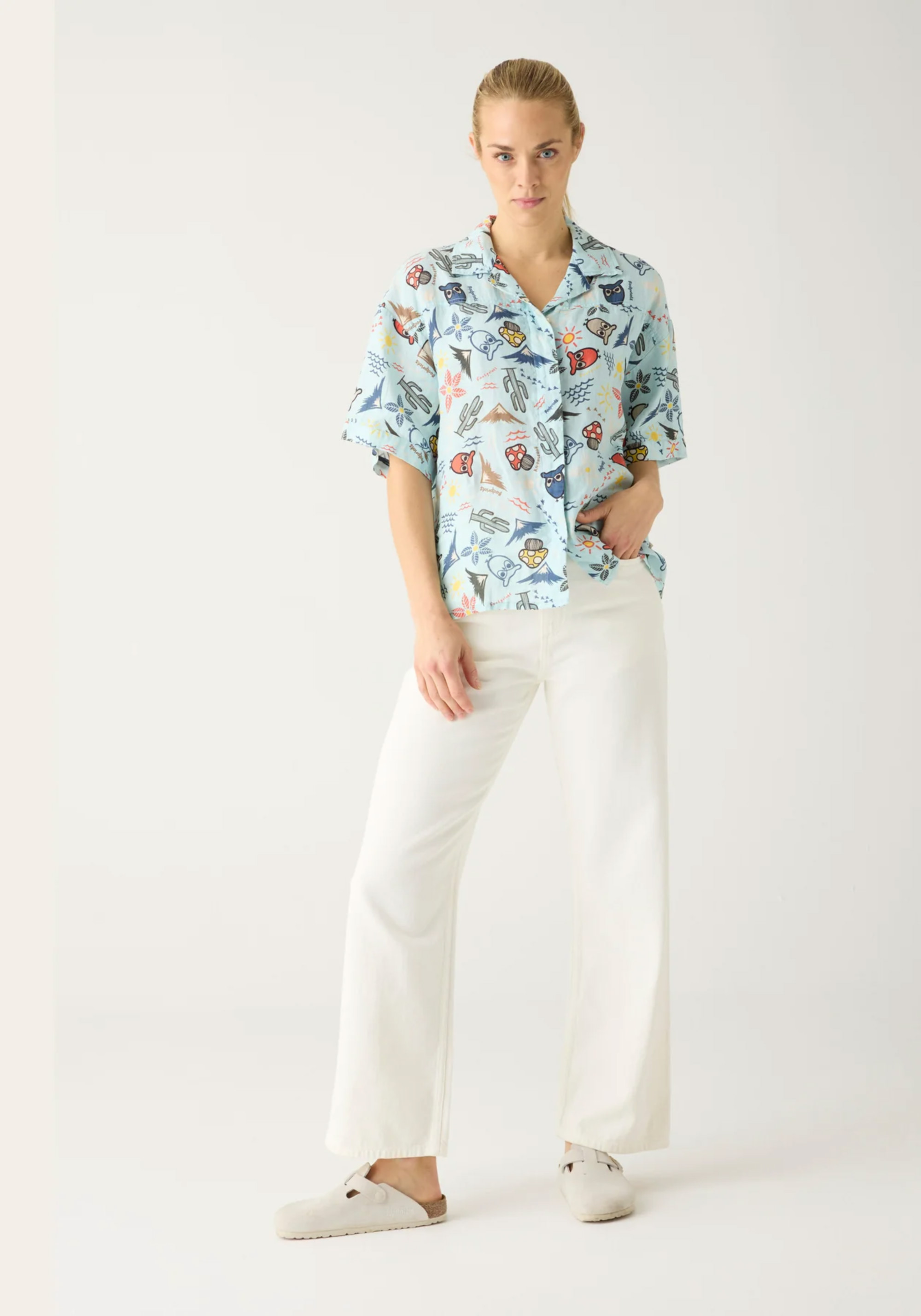 Knowledge Cotton Apparel Jeans Gale Straight Twill 5-Pocket Pants Egret