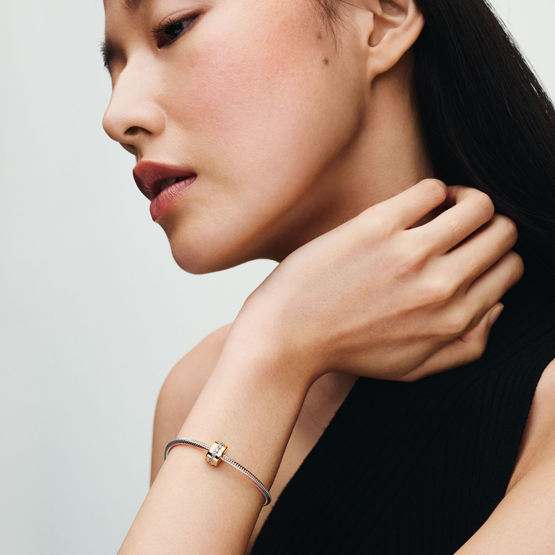 Pandora Gold Moments Klare Funkelnde Linie Clip