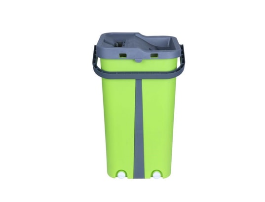 CENOCCO - Seau + Balai Balai plat microfibre systeme d'essorage vert cc9077-gn