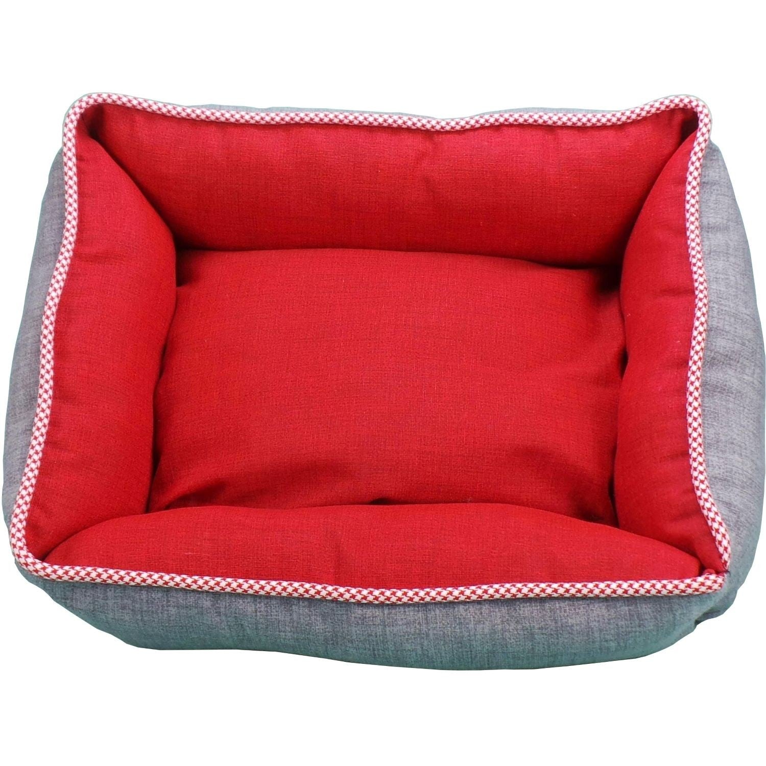 Berço quadrado reversível bicolor T1 50x40 vermelho/cinza
