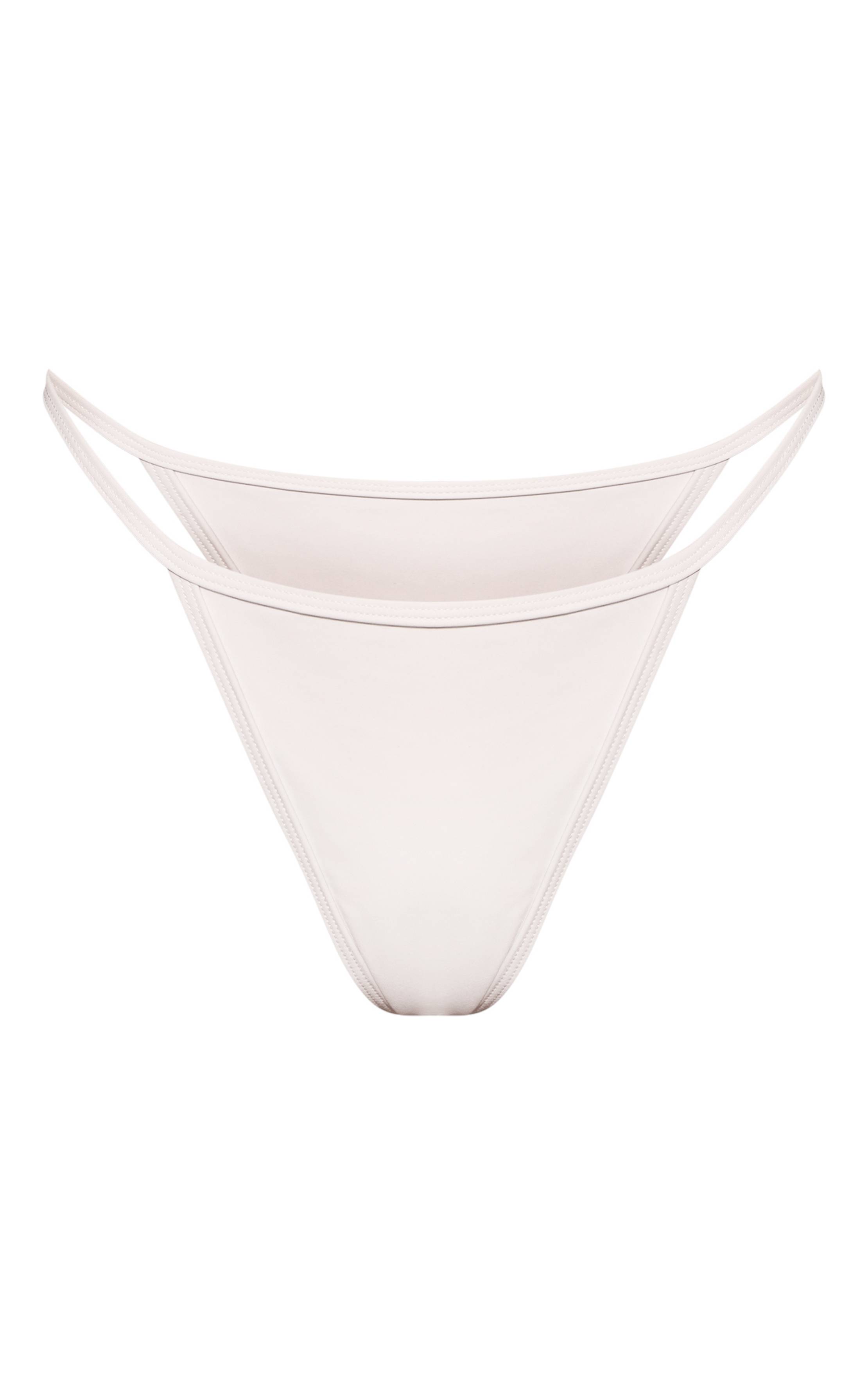 Blanc Bas De Bikini Tanga Basique