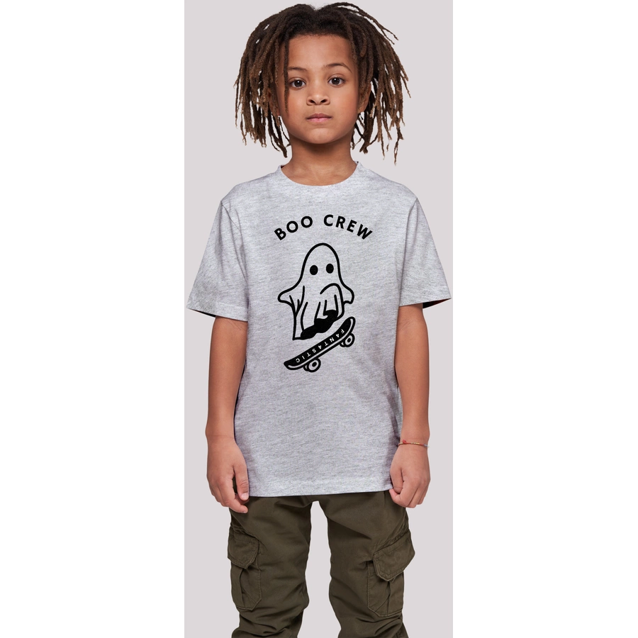 F4NT4STIC T-Shirt Boo Crew Halloween heather grey