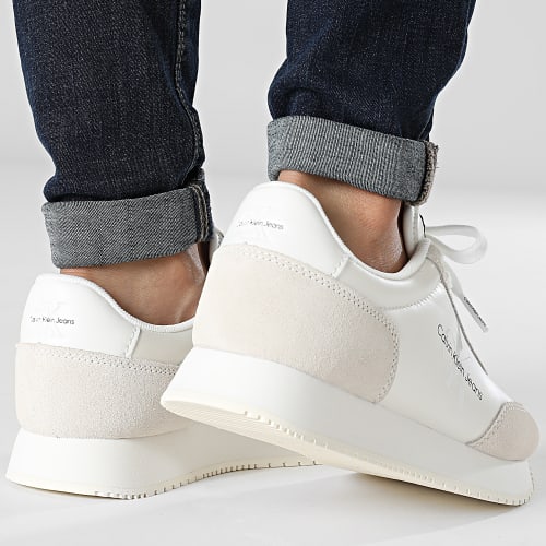 Baskets Femme Retro Runner Low Lace Up 1056 White Creamy White