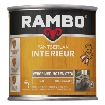 Rambo pantserlak interieur transparant mat vergrijsd noten 250 ml