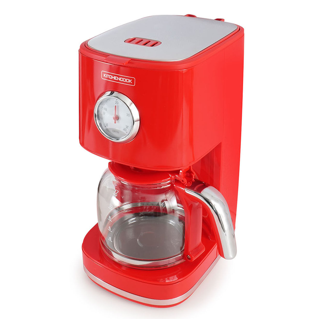 Kitchencook Cafetière Style rétro rouge - 45.2x31.2x39.6 cm