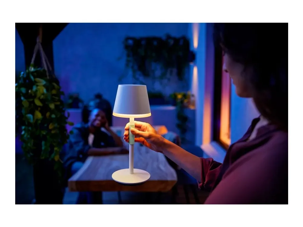 Philips Hue White and Color Ambiance Go - Bordlampe - LED - klasse G - 16 millioner farver - hvid, salviegrønt greb